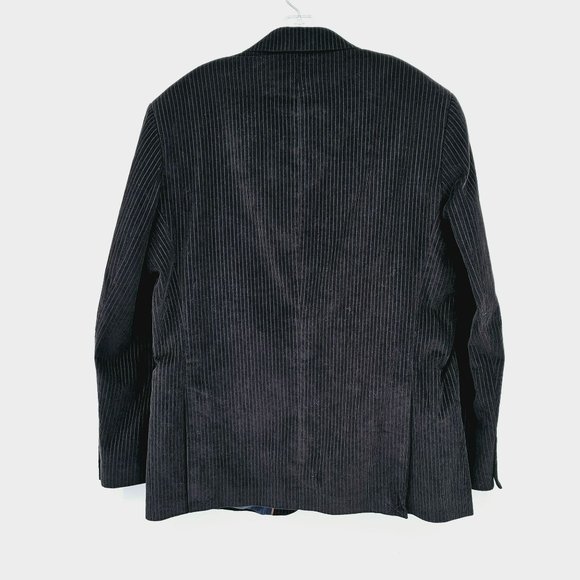 Michael Brandon Blazer Jacket 44 XL Black Corduroy Lined 2 Button Double Vented - Picture 11 of 12